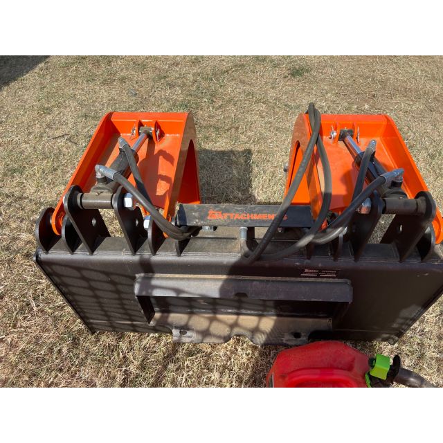 52" Twin Clamp Grapple Bucket with mini universal skid mount